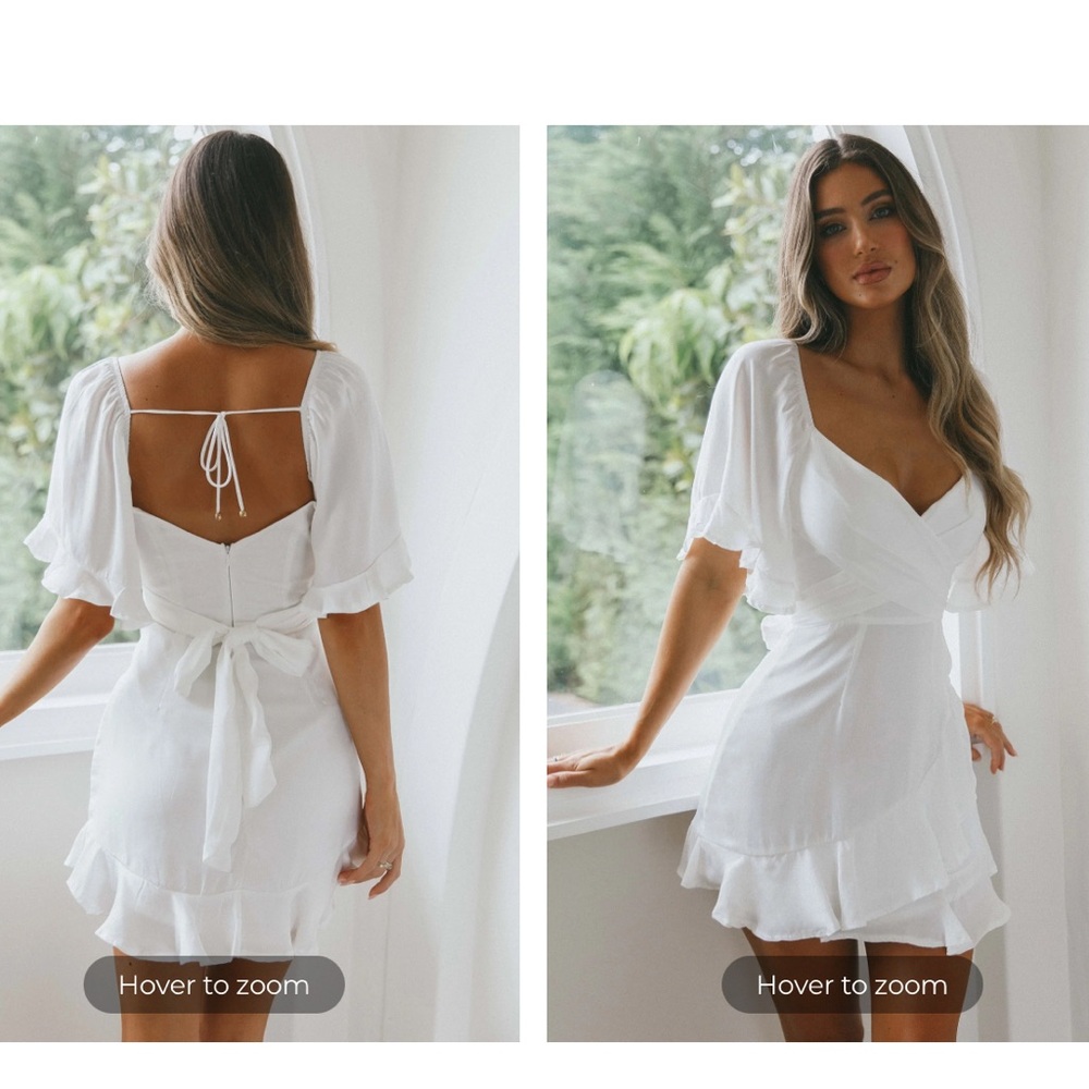 Selfie Leslie Ruffle Hem White dress